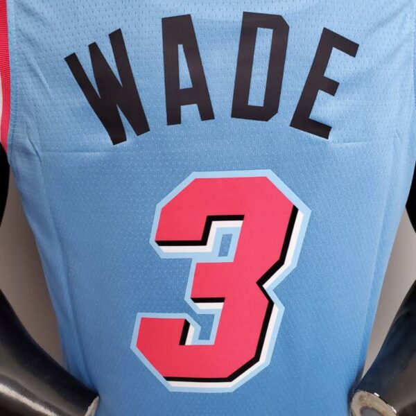 Camiseta Miami Heat Neck blue Edition Wade 3 - Imagen 7