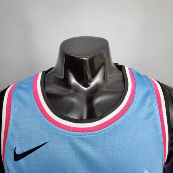 Camiseta Miami Heat Neck blue Edition Wade 3 - Imagen 4