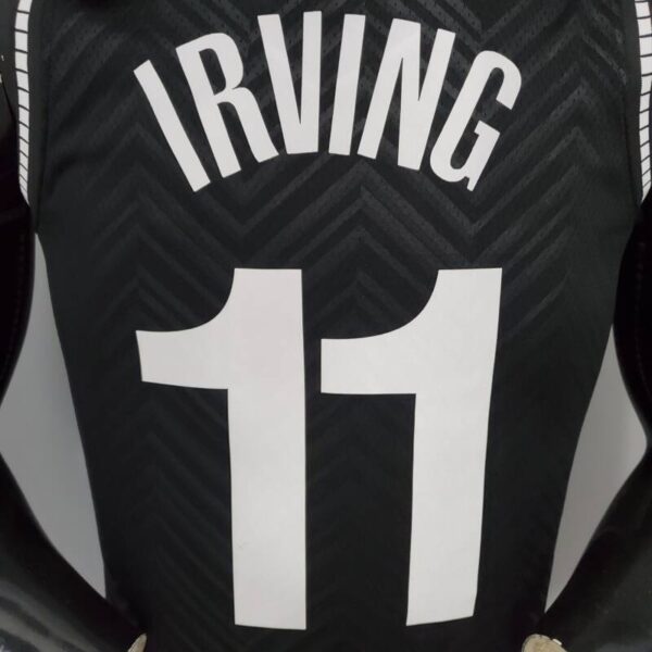 Camiseta Brooklyn Nets Bonus Edition Black diseño dorsal frontal