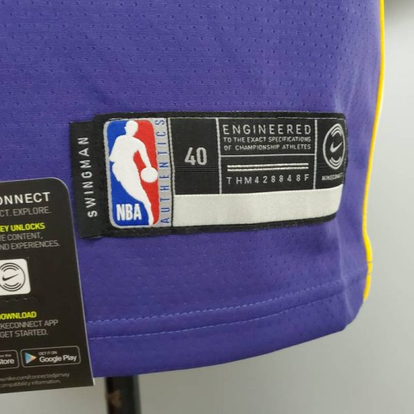 Camiseta Los Angeles Lakers V-neck City Edition Purple - Imagen 7