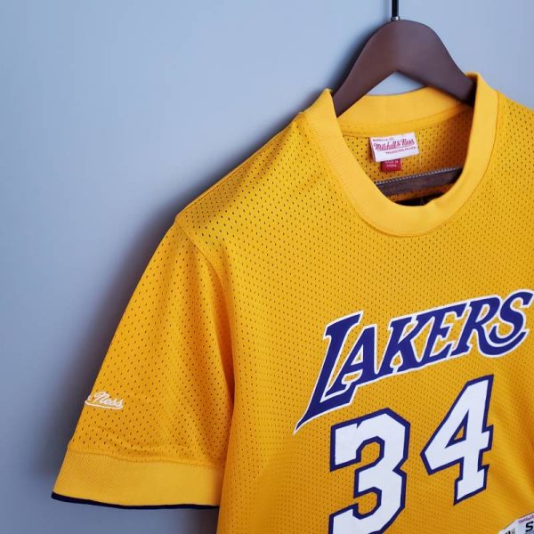Camiseta Mitchellness Lakers Yellow N°. 34 O’Neial Retro Mesh
