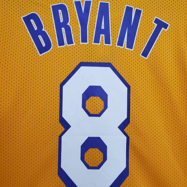 Camiseta Mitchellness Lakers Yellow N°. 8 BRYANT Retro Mesh