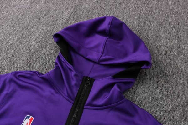 Gorro y cierre de chandal lakers morado con capucha